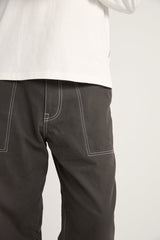 Contrast Stitch Carpenter Canvas Pant Black