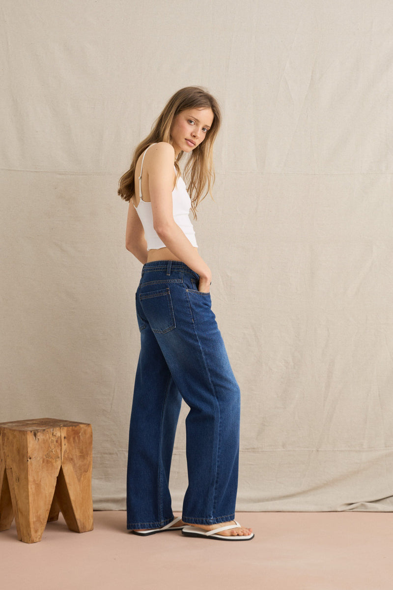 Charlie Low Rise Jean Dark Denim