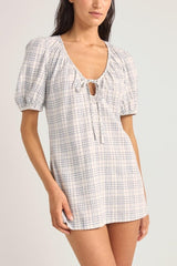 Desi Mini Dress Blue Plaid