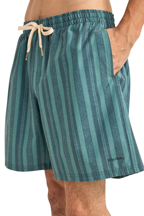 Paisley Stripe Beach Short Green