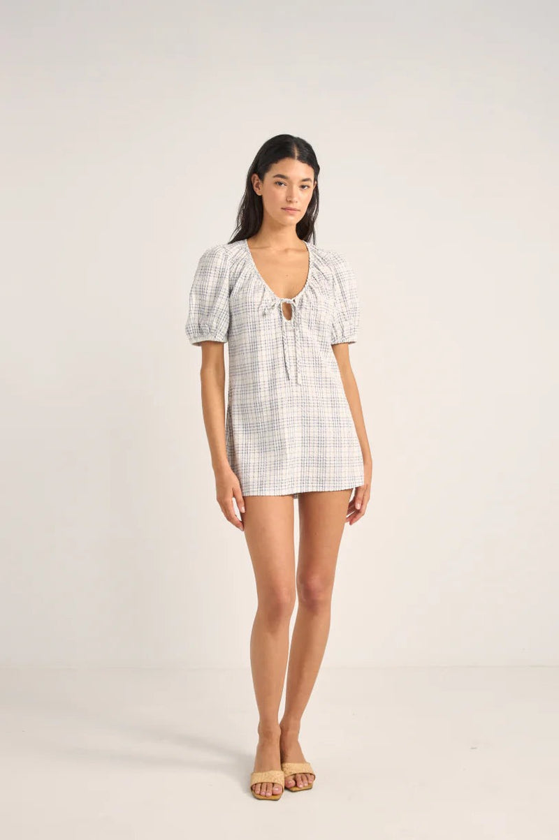 Desi Mini Dress Blue Plaid