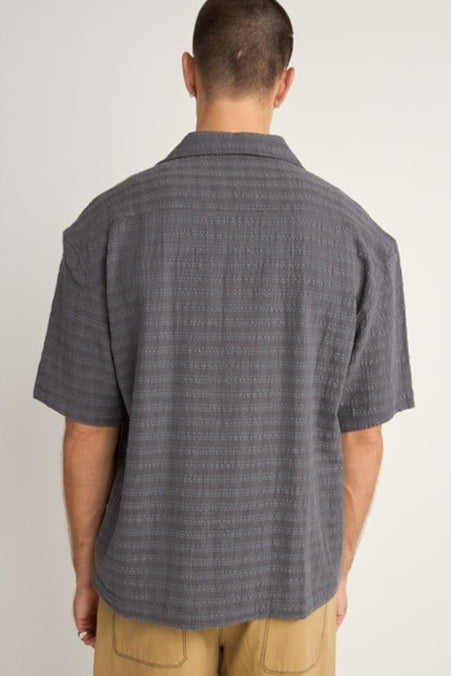 Relaxed Texture Short Sleeve Shirt Charcoal
