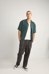 Relaxed Texture Short Sleeve Shirt Teal