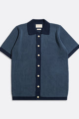 Velzy Cardigan Helio Stripe Navy Iris