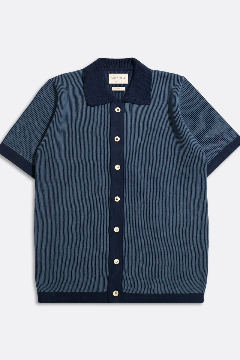 Velzy Cardigan Helio Stripe Navy Iris