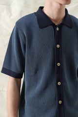Velzy Cardigan Helio Stripe Navy Iris
