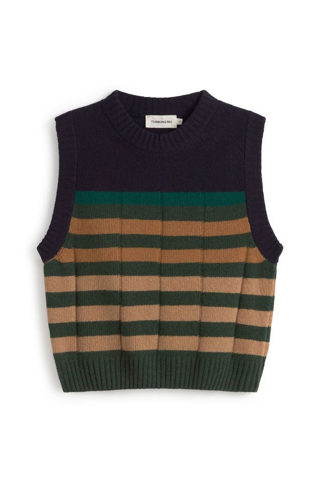 Sherry Knitted Vest Green Multi