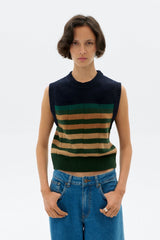 Sherry Knitted Vest Green Multi