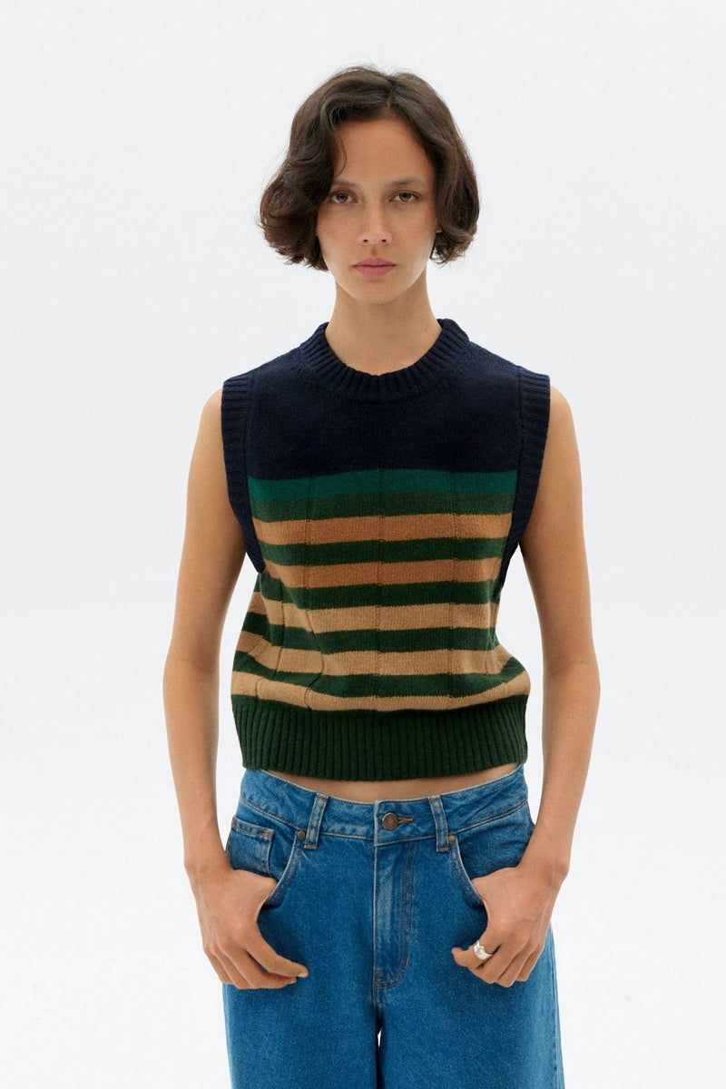 Sherry Knitted Vest Green Multi