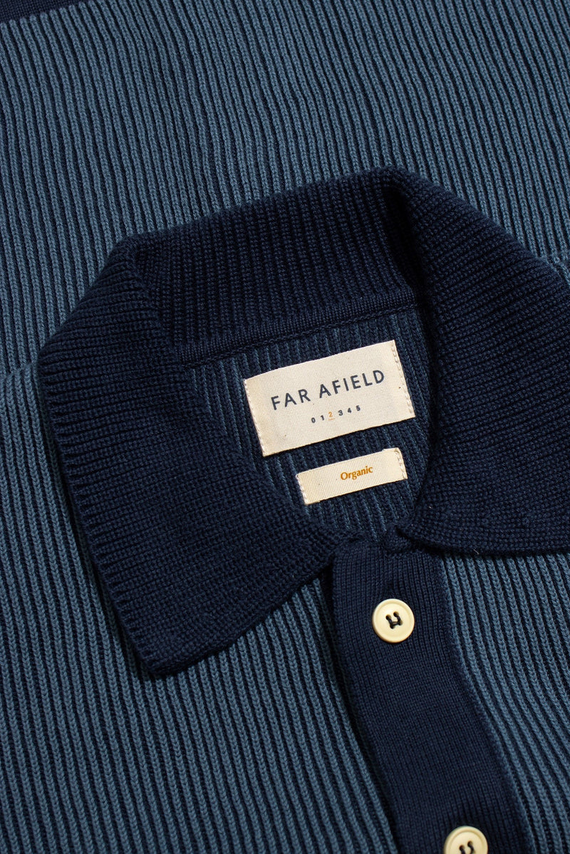 Velzy Cardigan Helio Stripe Navy Iris