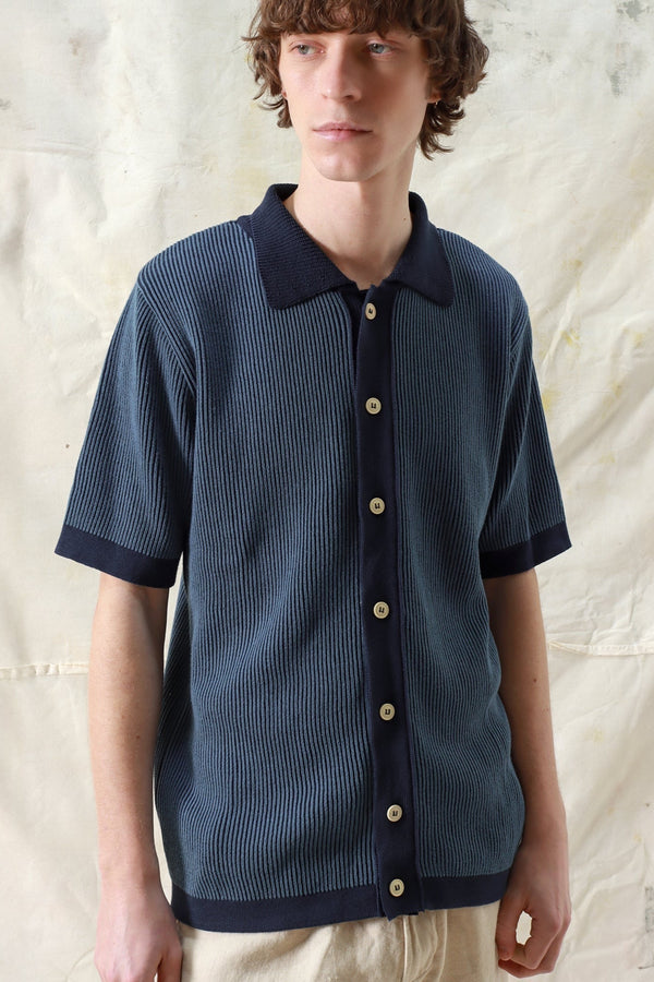 Velzy Cardigan Helio Stripe Navy Iris