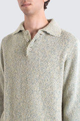Kier Knitted Polo Stone Fleck