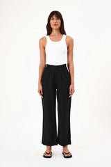 Chloe Pleat Linen Faded Black