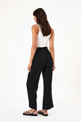 Chloe Pleat Linen Faded Black
