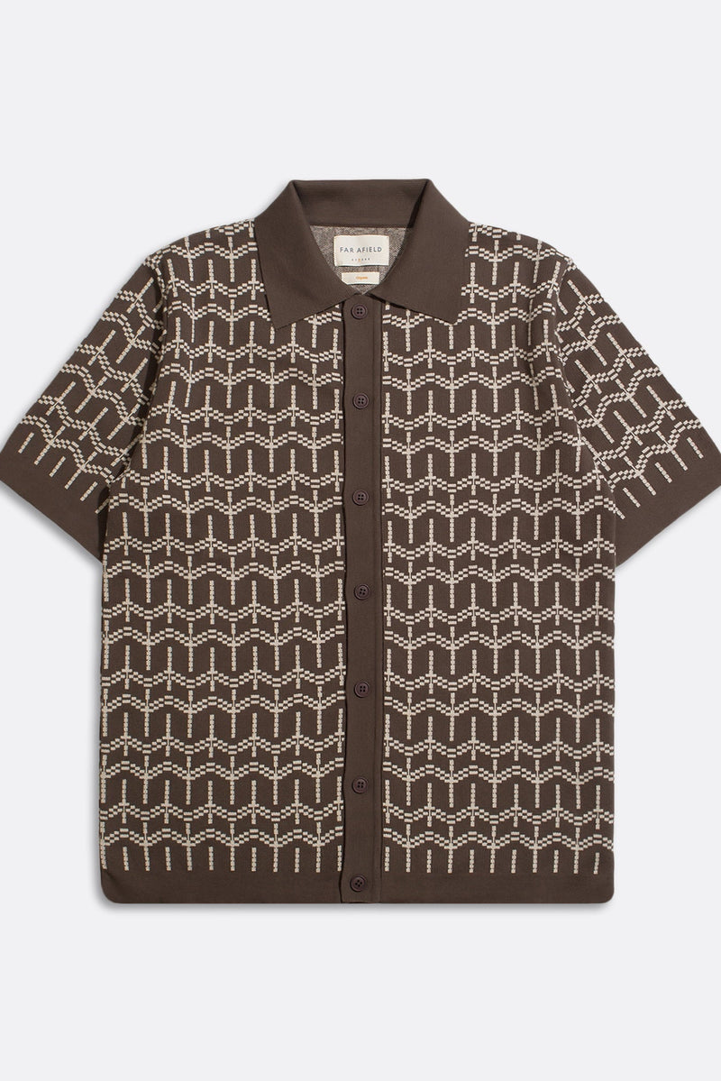 Zigger Cardigan Palm Tree Dark Brown