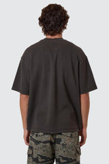 Box Cropped Waffle Tee Dark Charcoal