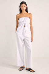 Posie Gathered Pants White