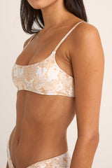 Jean Paisley Crop Top Vintage White