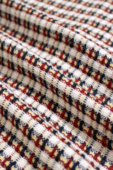 Busey Short Sleeve Shirt Dobby Check Deep Red Multi
