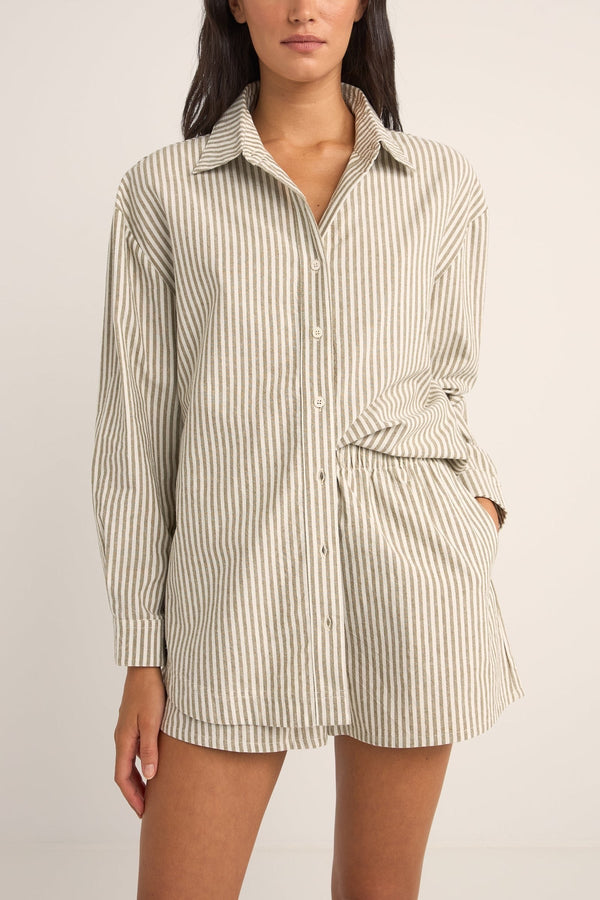 Valley Stripe Oversize Shirt Ivy