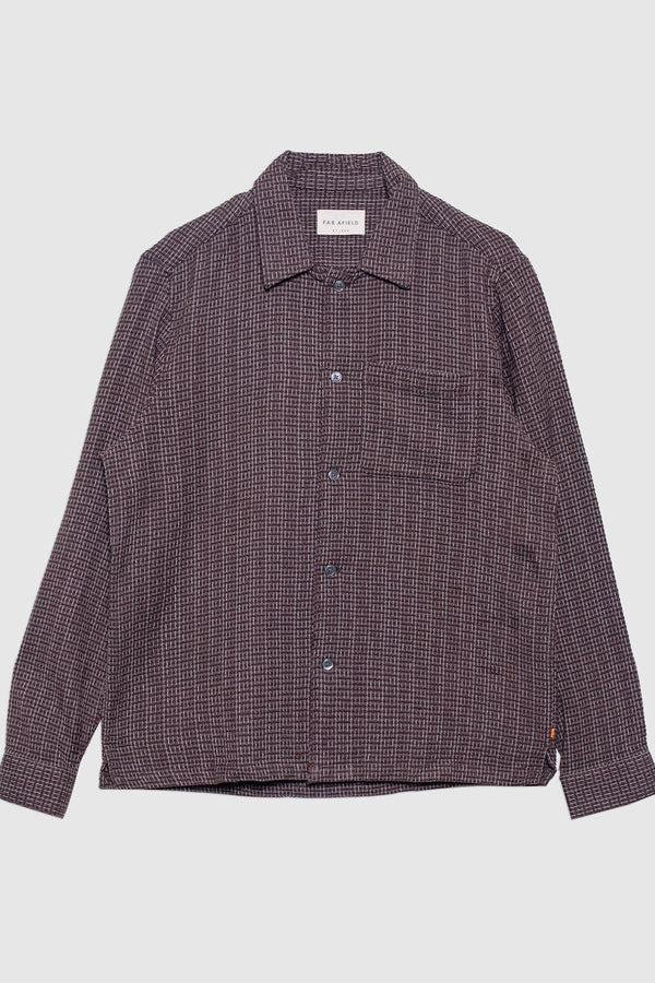 Busey Shirt Dobby Linear Brown Stone