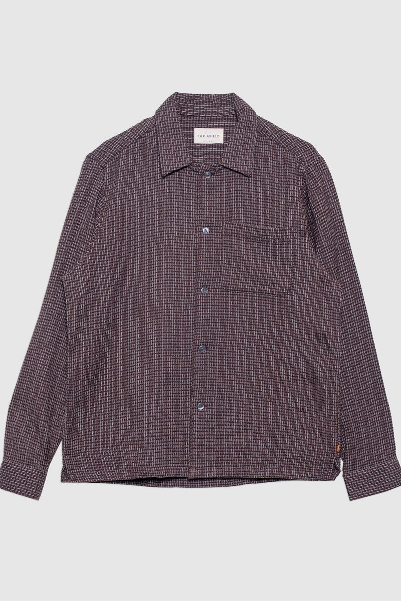 Busey Shirt Dobby Linear Brown Stone