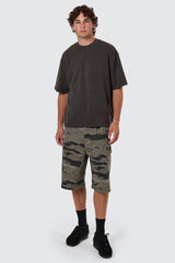 Box Cropped Waffle Tee Dark Charcoal