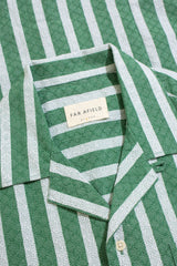 Selleck Short Sleeve Shirt Dobby Stripe Tropical Green
