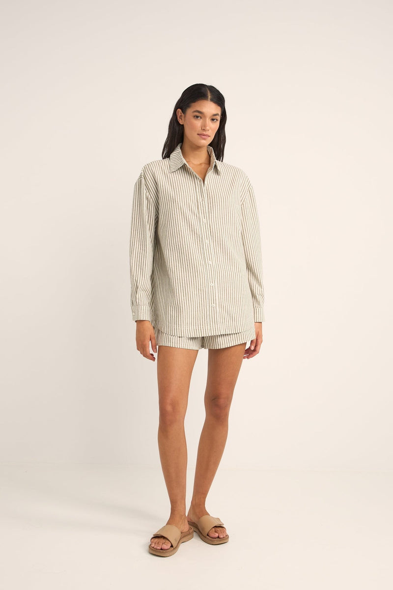 Valley Stripe Oversize Shirt Ivy