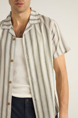 Vacation Stripe Short Sleeve Shirt Fern