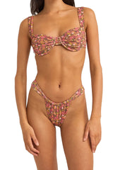 Marie Floral Soft Strap Balconette Top Pink