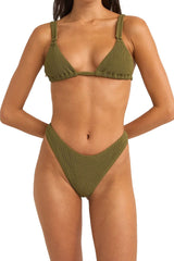 Isla Rib Soft Strap Slide Tri Top Ivy