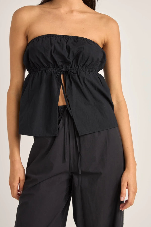 Posie Gathered Top Black