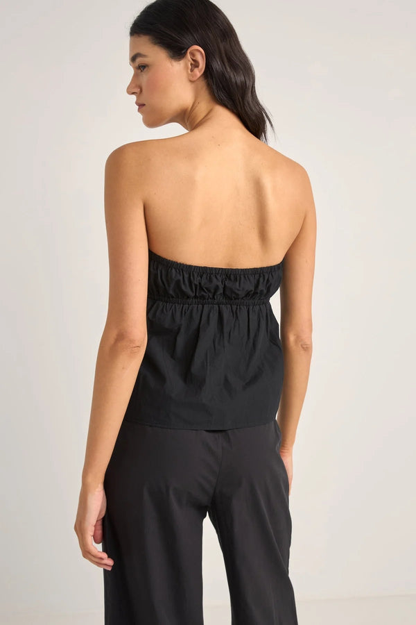 Posie Gathered Top Black