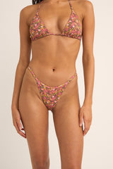 Marie Floral Adjustable Side Hi Cut Pant Pink