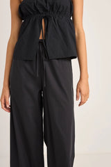 Posie Gathered Pants Black