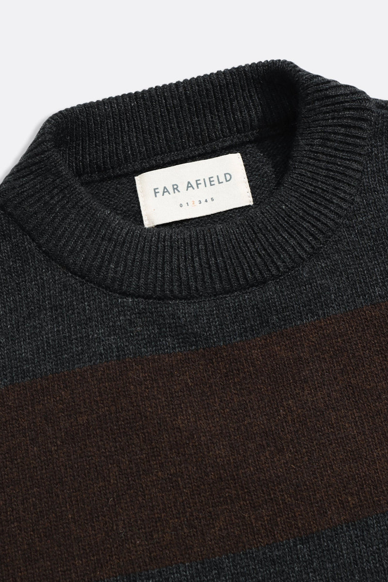 Combin Striped Knit Grey/Brown