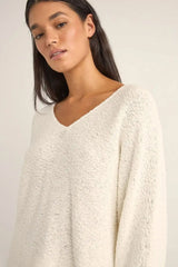 Adele Oversized Long Sleeve Knit Top White