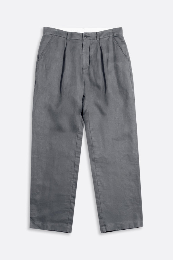Ryder Trouser Washed Linen Charcoal Grey