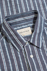 Classic Long Sleeve Shirt Helio Stripe Seersucker Navy