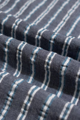 Classic Long Sleeve Shirt Helio Stripe Seersucker Navy