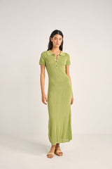 Ojai Pointelle Midi Dress Olive