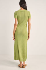 Ojai Pointelle Midi Dress Olive