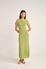 Ojai Pointelle Midi Dress Olive