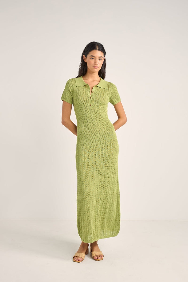 Ojai Pointelle Midi Dress Olive