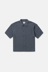 Leads Relaxed Check Short Sleeve Shirt Blue Sea