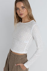 Charm Long Sleeve Top White