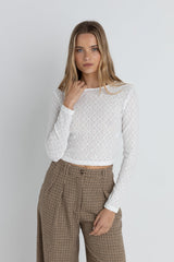 Charm Long Sleeve Top White