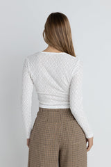 Charm Long Sleeve Top White