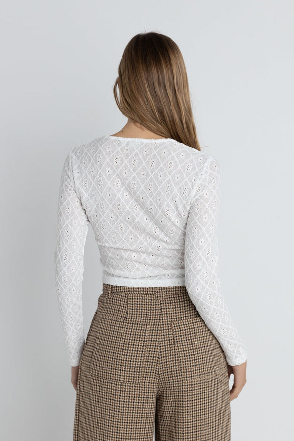 Charm Long Sleeve Top White